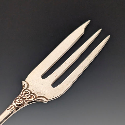 德國復古 835 銀沙漠叉子一對玫瑰雕刻 August Betz